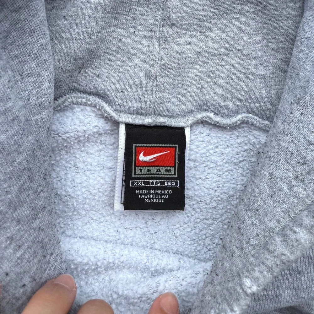 Vintage Nike Team Miami Football Hoodie Gray XXL Oversized Sweatshirt Hurricanes